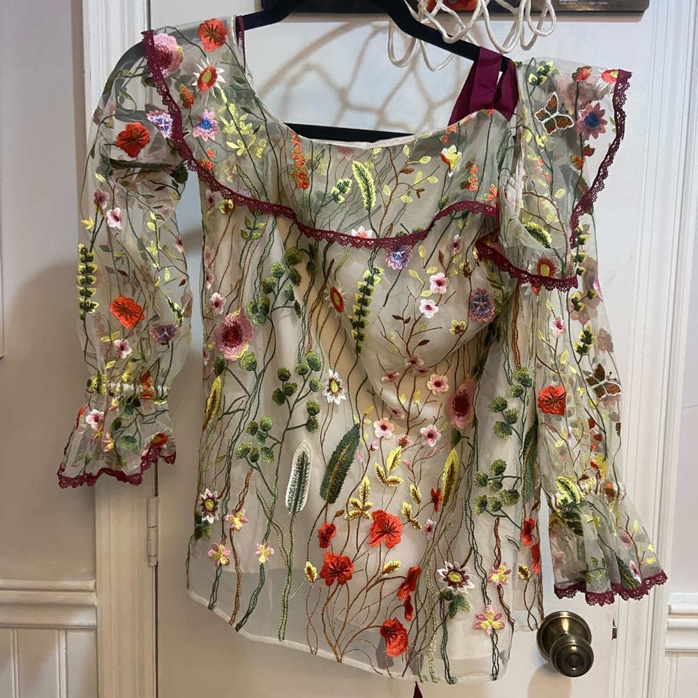 Alexis Multicolor Floral Embroidered Blouse
